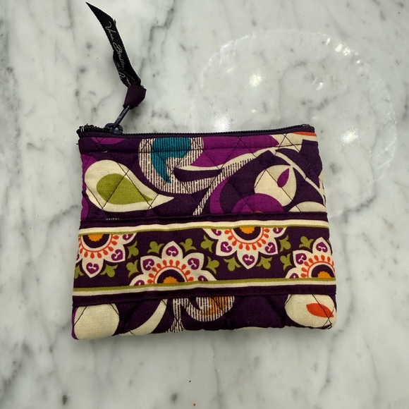 Vera Bradley Handbags - NEW Vera Bradley Purple Plum Crazy Floral Coin Purse Retired